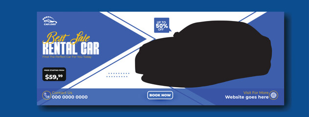 Car rental service cover template design