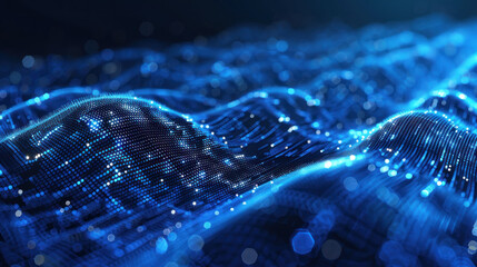 Futuristic digital waves background, blockchain fintech technology