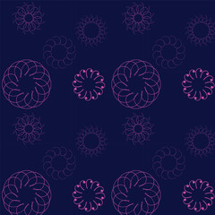blue BG seamless repeat multy color floral pattern