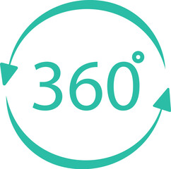 Vector illustration of a 360degree view icon in a modern flat style