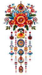 Ukrainian floral ornament isolated on white background