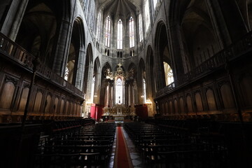 La cathédrale Saint Just et Saint Pasteur, de style gothique, ville de Narbonne, département de...