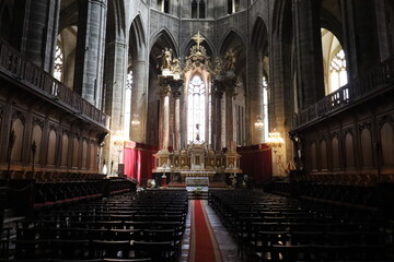 Obraz premium La cathédrale Saint Just et Saint Pasteur, de style gothique, ville de Narbonne, département de l'Aude, France