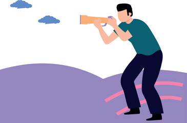 The boy is doing photography.