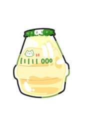 A bottle of banana milk