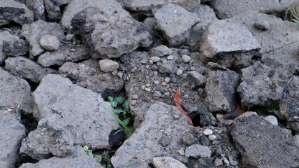 background texture of arranged asphalt chunks