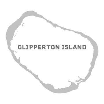 Clipperton island vector map illustration, country map silhouette. Flat vector illustration. Geographical map for design. All countries can be found in my portfolio