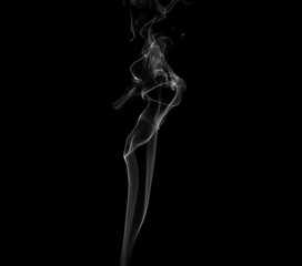 Collection of animated white smoke on black background. Smoke clouds. Isolated abstract lines.