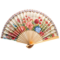 Chinese hand fan isolated on transparent background