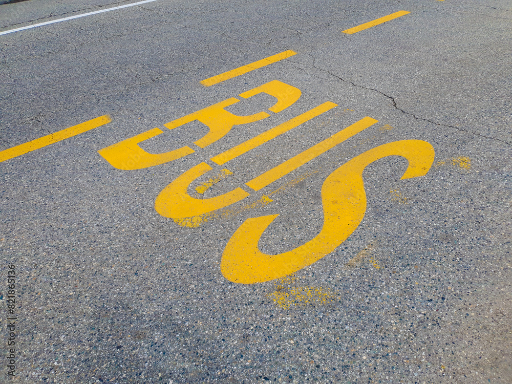 Wall mural bus stop sign