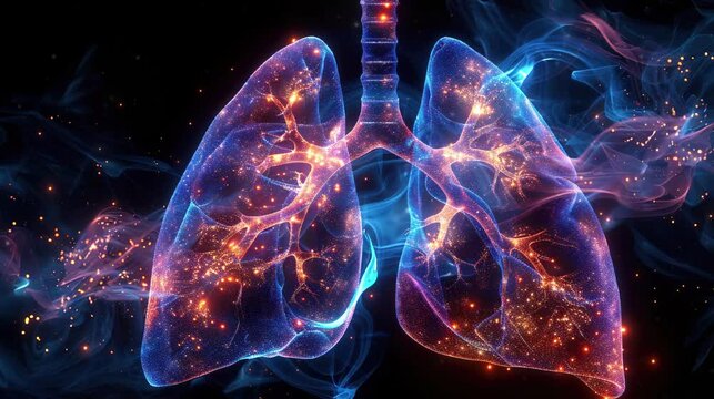 Human futuristic lung organ. Science and technology. Video background wallpaper.