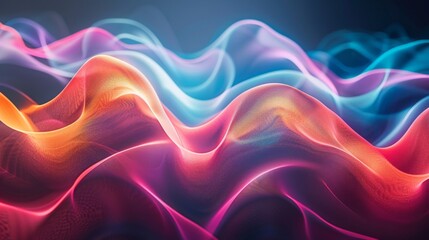 Obraz premium Harmonious flow of vibrant chromatic waves in abstract background