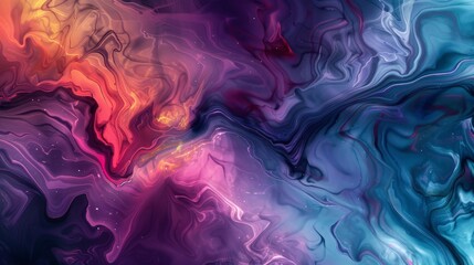 Fototapeta premium Mesmerizing abstract background with swirling chromatic colors like fluid art