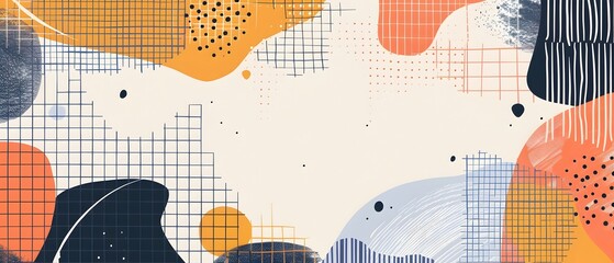 Naklejka premium Vibrant Geometric Grid Pattern with Contrasting Saffron and Navy Hues for Minimalist Mockup Design or Illustrative Backdrop