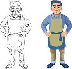 Person in apron with househusband's job-