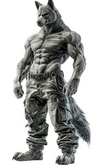 Wolf Humanoid with Muscular Body