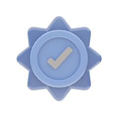 3d illustration of verified badge for icon symbols.3d render.