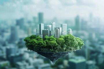 Sustainable mindset engineer plans a city project Eco friendly urban design, carbon neutral...