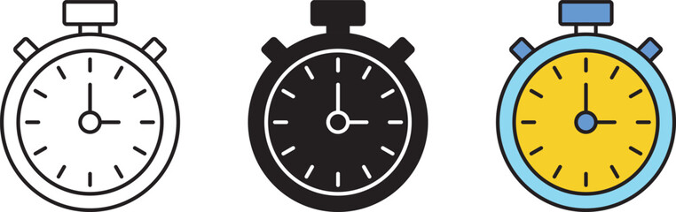 Timer, Stopwatch icon, Symbol. Vector Illustration