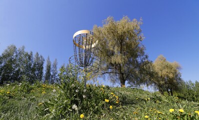 disc golf basket sports and hobbies in outdoor