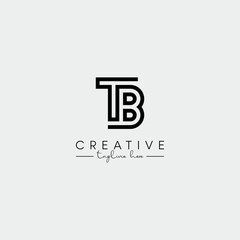 Obraz premium Abstract Minimal Letter TB BT Initial Based Stylish Monogram Logo Design Vector.