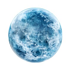 Obraz premium A light blue circular sphere composed of gases on white background