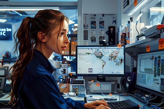 Professional GIS Specialist at Work in Geospatial Data Management