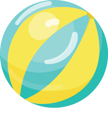 Brightly colored beach ball graphic in yellow and blue, perfect for summer themes