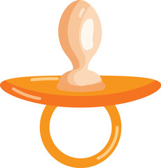 Colorful cartoon baby pacifier illustration for soothing newborns and toddlers, available in vector graphic format. Great for baby shower design and nursery goods