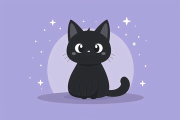 a cartoon of a black cat