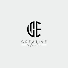 Fototapeta premium Abstract Stylish letter HE EH Logo Design Template. Modern And Creative Letter Logo.
