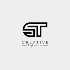 Abstract Stylish letter ST TS Logo Design Template. Modern And Creative Letter Logo.