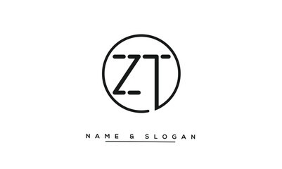 ZT, TZ, Z, T Abstract Letters Logo Monogram
