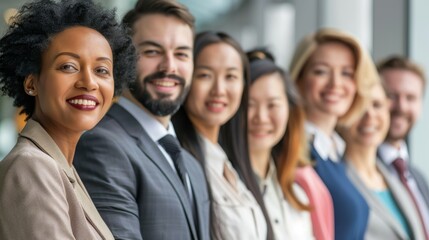Fototapeta premium Workplace diversity and inclusion in recruitment. Employees and HR professionals. Diverse group of employees. Multicultural collaboration
