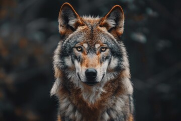 a wolf looking at the camera