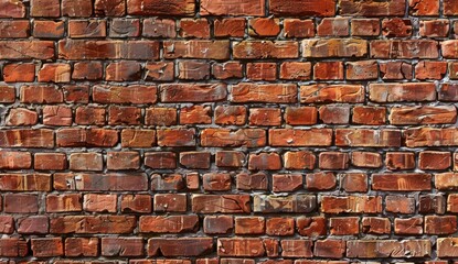 Old red brick wall background vector.