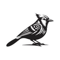 Minimalist Blue Jay Vector Silhouette: The Vibrant Energy and Grace of These Iconic Birds- Blue Jay Illustration - Bird Silhouette.