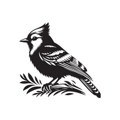 Minimalist Blue Jay Vector Silhouette: The Vibrant Energy and Grace of These Iconic Birds- Blue Jay Illustration - Bird Silhouette.