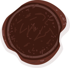 Vector graphic of a brown wax seal, perfect for documents and certificates