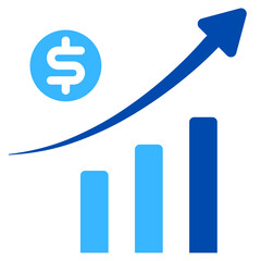 Growth Solid Color Icon Design Vector