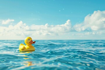 a yellow rubber duck in the water