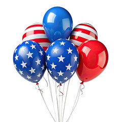 4th of July celebrate.Balloons , american flag background. Happy independence day.
