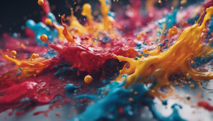 Vibrant Abstract Paint Splash Composition