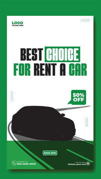 Story template design of car rental service ads promotion