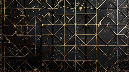 Luxurious Golden Geometric Pattern on Black Background