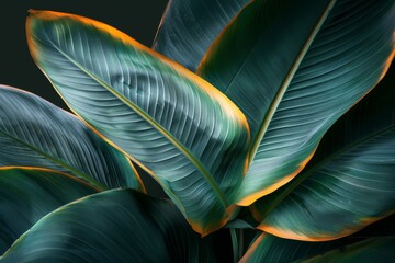 Tropical leaves as abstract background