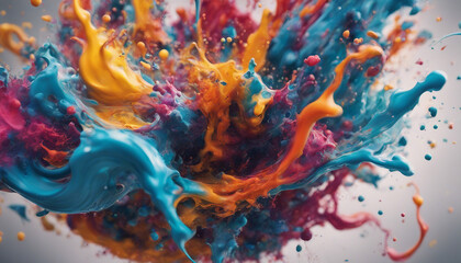 Dynamic Abstract Paint Splash with Vibrant Colors
