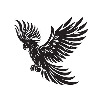 recommend clip art: Cockatoo Silhouette: Bold Black Vector Art Capturing the Majestic Beauty and Charisma of These Iconic Parrots- Cockatoo Parrot Vector- Cockatoo Parrot Illustration.