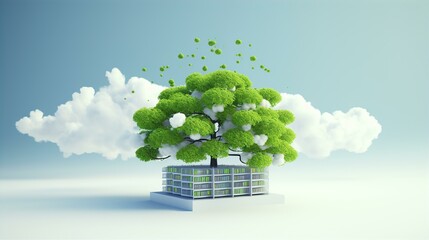 A 3D illustration of a global network concept showingcasing digital communication and technology