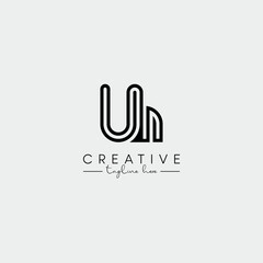 Obraz premium Abstract Stylish letter UH HU Logo Design Template. Modern And Creative Letter Logo.